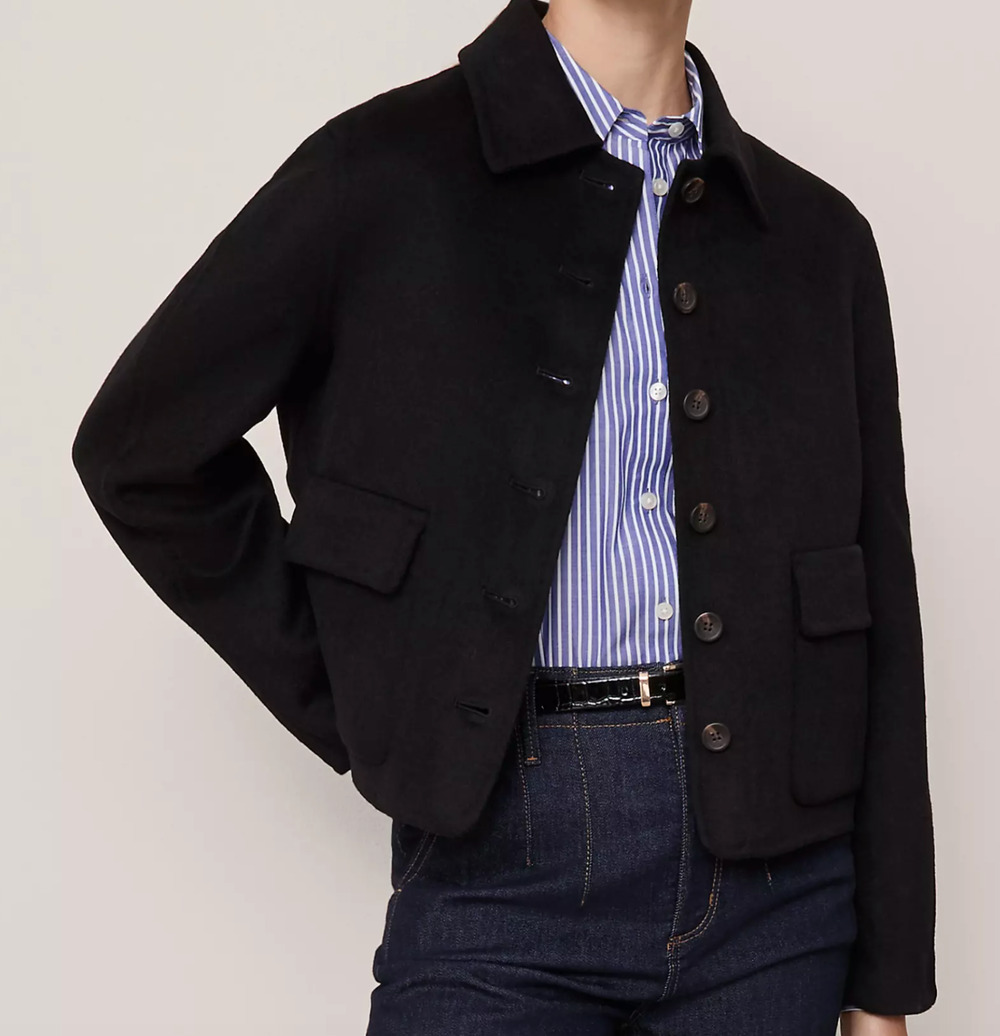 NEW ANN TAYLOR BLACK COLLARED DOUBLE FACE JACKET SZ XS